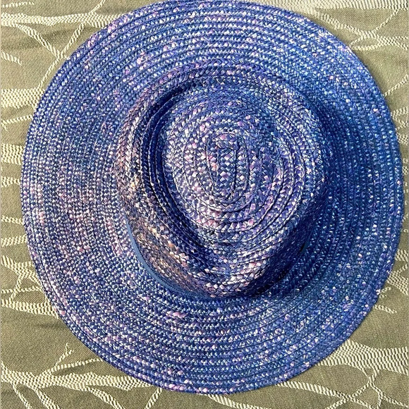 Brixton - Joanna Hat- Wide-brim Straw  Hat - Pacific Blue w/ Purple Undertones. - Picture 3 of 16